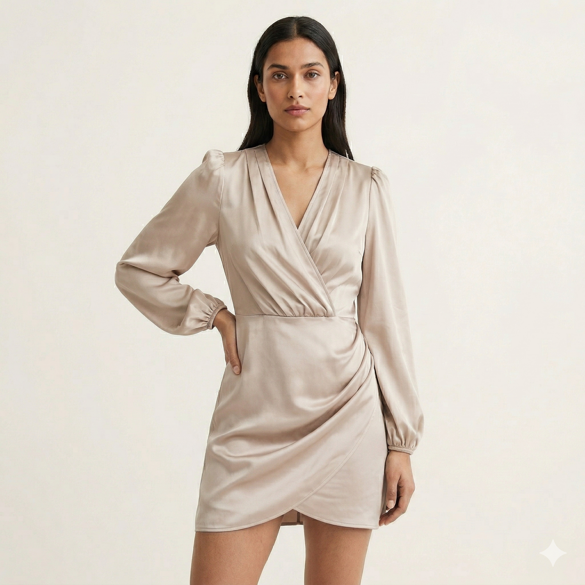 Modaclubb | Satijnlook Overslag Mini-jurk