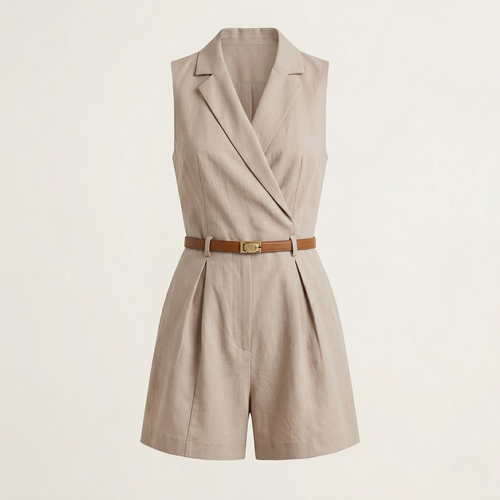 Modaclubb - Mouwloze 2 in 1 top Playsuit met Tailleband