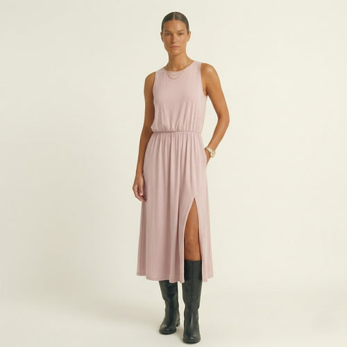 Modaclubb - Mouwloze Midi-jurk met Hoge Hals